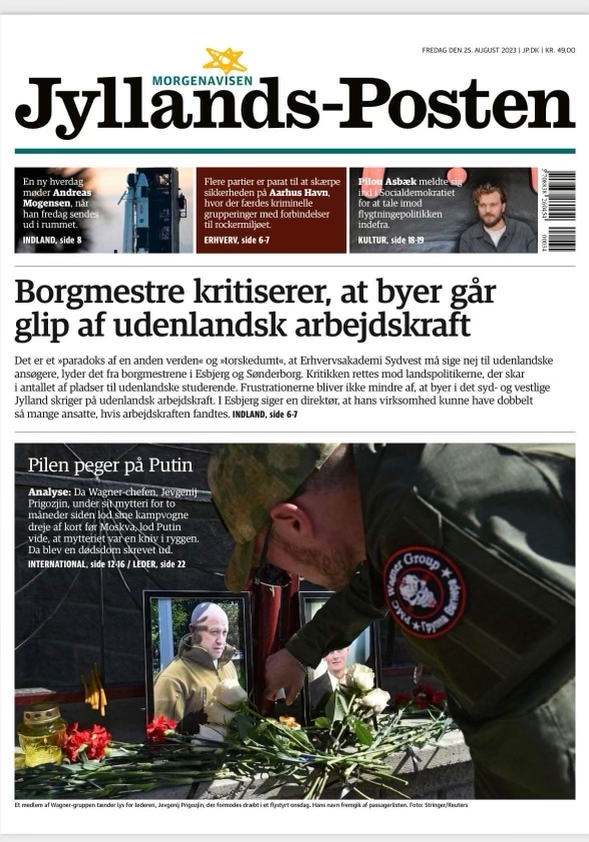 LoneSaaby's tweet photo. Esbjerg pryder forsiden af @jyllandsposten i dag 👇🏼 https://t.co/Pz34VuiiwO