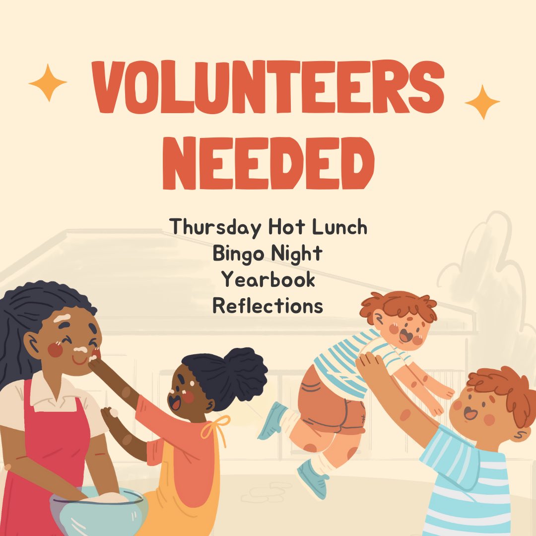 CampanelliPta's tweet image. VOLUNTEERS NEEDED: We couldn&apos;t do what we do without our amazing families and volunteers. Visit the link in our bio to see how you can still get involved!

Thursday Hot Lunch (1 day at a time)
Bingo Night
Yearbook
Reflections

Let&apos;s get to #movingmountains together! #teamcampi