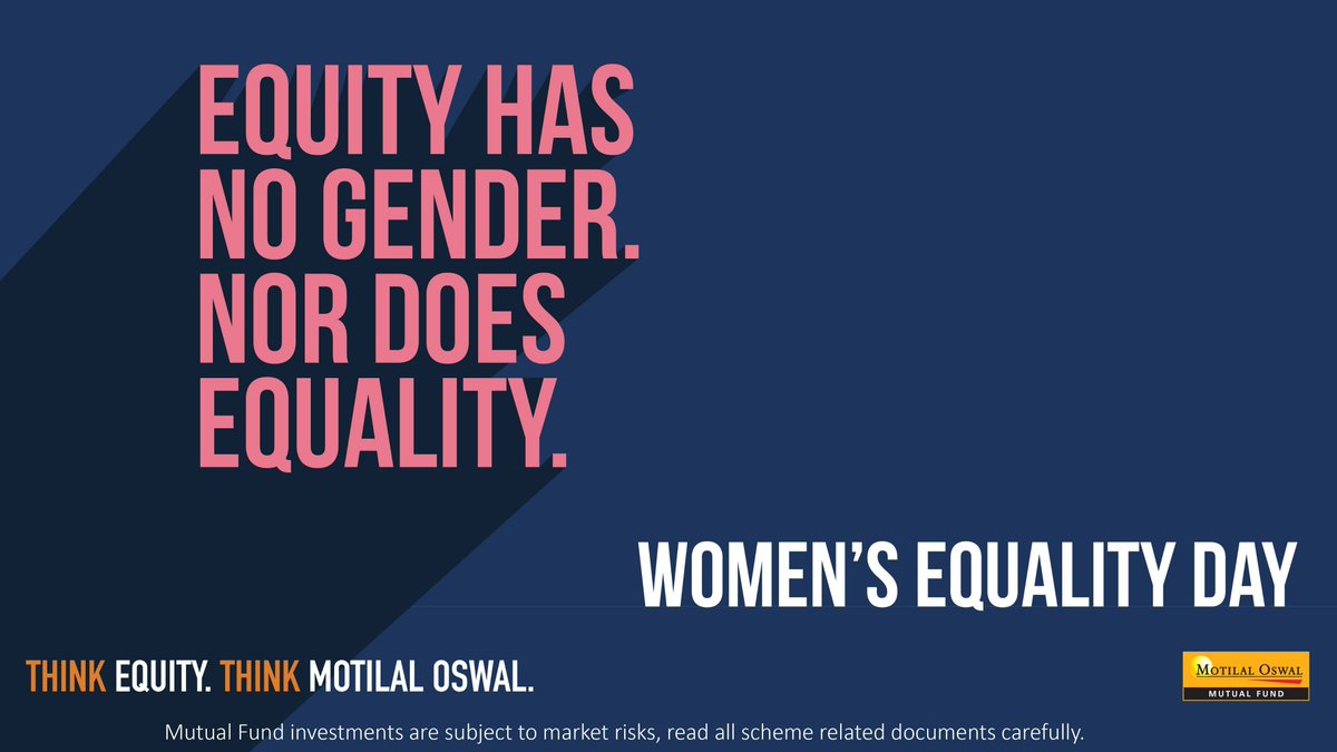 Empowerment knows no boundaries – Equity and Equality pave the way for all. 

#WomensEqualityDay #womensequality #equality #MotilalOswal #MotilalOswalAMC #ThinkEquityThinkMotilalOswal