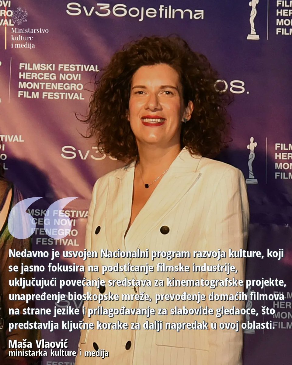 resorkulture's tweet photo. 🗨 Poruke ministarke kulture i medija @MasaVlaovic sa otvaranja 36. izdanja Filmskog Festivala Herceg Novi - Montenegro Film Festival 
 
@VladaCG

#kultura #mediji #film #festival #FFHN #hercegnovi #crnagora https://t.co/6ti2QMTBwm