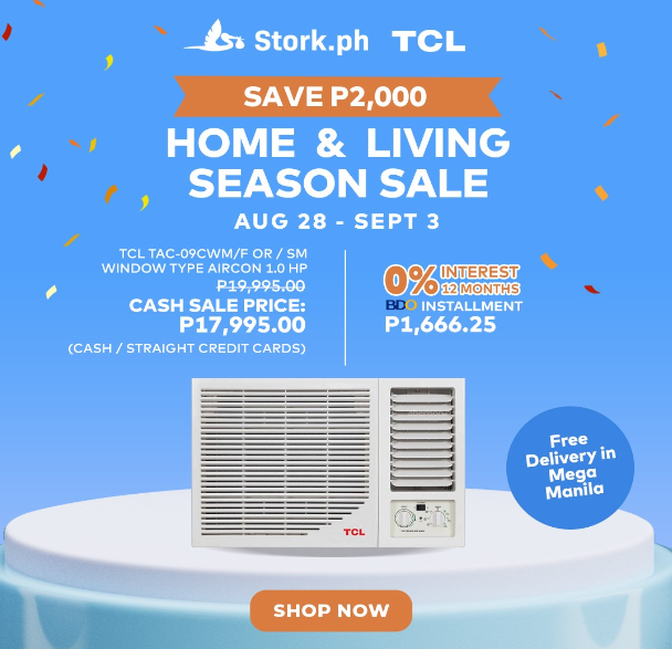 stork_ph's tweet photo. Experience cooling like never before with the TCL TAC-09CWM/F OR /SM Window Type Aircon. Its 1.0HP power ensures efficient temperature control, making your space a haven of comfort.
#StorkPH #SureKaDito https://t.co/muCjZuJkS5
