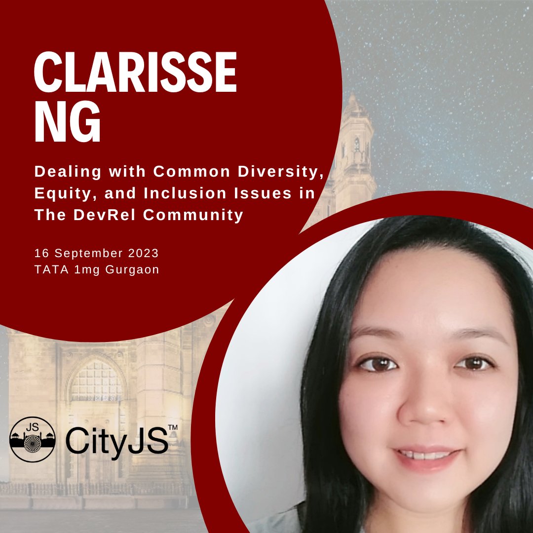 Speaker Announcement! Join us as Clarisse Ng takes the stage to share insights on her talk about Dealing with Common Diversity, Equity, and Inclusion Issues in the DevRel Community. 

Get ready for an enlightening discussion! #TechInclusion #DevRelTalks @ImClarisseng