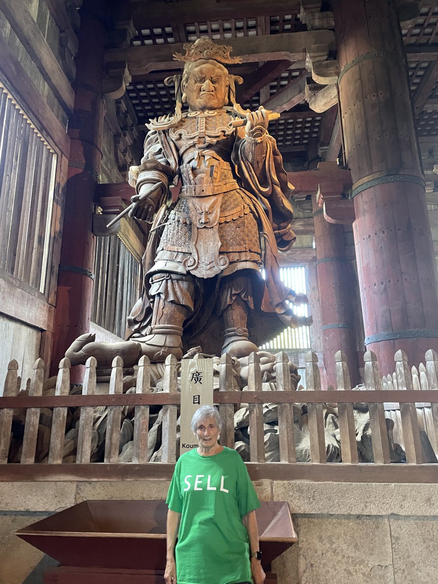 I don't speak Japanese but I do speak baseball and have exchanged big smiles by saying Ohtani, Ichiro, and Matsui.  Today my SELL t-shirt visited Nara with its huge Buddha  and fierce warrior.  <a href="/Oakland68s/">Oakland 68s</a> #SellTheTeam  #FisherOut