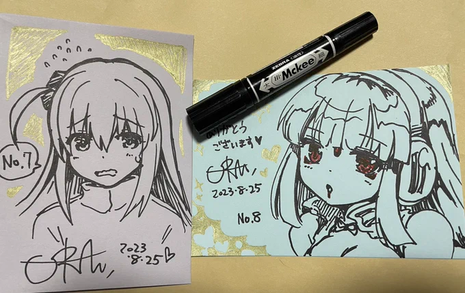 今日も描いてる  #下書きなし一発描きチャレンジ ファンティアの支援者様にコミケセットを返礼品で送るのでそこに同封しようと思って。 ラムちゃんはやっぱ描きやすいわ…