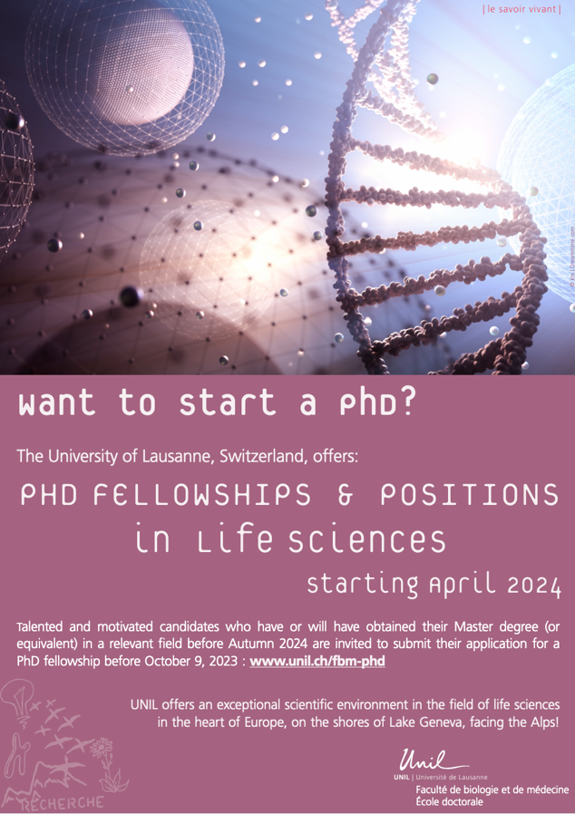 📢The 2024 call for #PhD fellowships @unil opens today! Are you interested in #flowering, #meristems, and #domestication? Then send me an email with your motivation letter and CV including 2-3 references.
Program link: tinyurl.com/fmcdwfpf
#scijobs #plantscijobs 🌱🧬✂️🍅🇨🇭