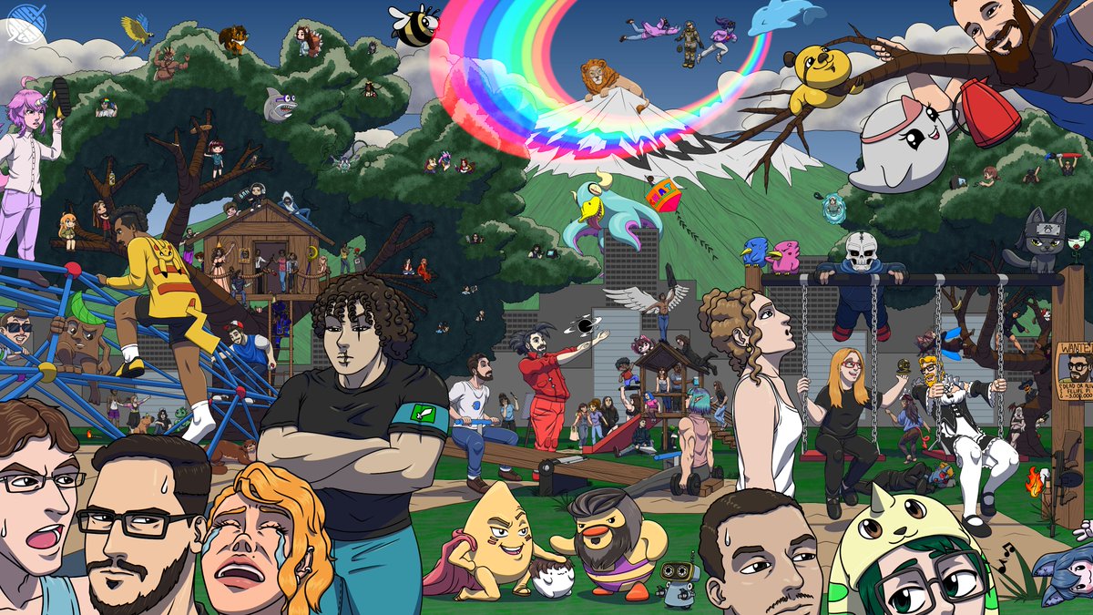 tDanielSama's tweet photo. E dps de mais de 7 meses fazendo essa arte insana, com exatos 122 pessoas/personagens, onde tudo começou com uma piada na live do @Poddighi  finalmente terminei. (Não tenho como marcar a galera aqui, mas divulga ai pra chegar no povo!) + https://t.co/I3Ibftjhh1