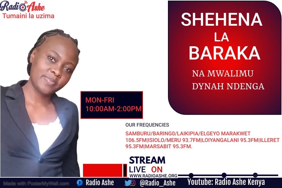 1 Wakorintho 5:9 Naliwaandikia katika waraka wangu, kwamba msichangamane na wazinzi.
Ni wasaa wa #ShehenaLaBaraka na <a href="/DynahNdenga/">Call Her Dee</a>  . Una check in ukiwa wapi?
Call: 0712 000 014    SMS/WhatsApp : 0712 040 010   Twitter/IG: <a href="/radio_ashe/">Radio Ashe</a>