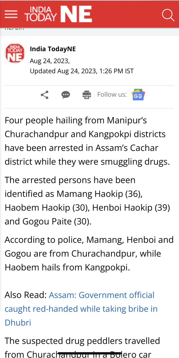 Let’s keep busting the #Drug #Narco racket. Thanks to @assampolice @himantabiswa It’s clear evident how desperate 🍪🍪 ring of drug dealers r spreading their heinous wings. (3 Haokip , 1 Paite) #SaveManipurSaveIndia #SaveNortheast