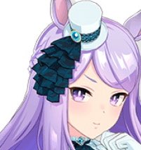 mejiro mcqueen (umamusume) 1girl animal ears solo horse ears long hair hat purple eyes  illustration images