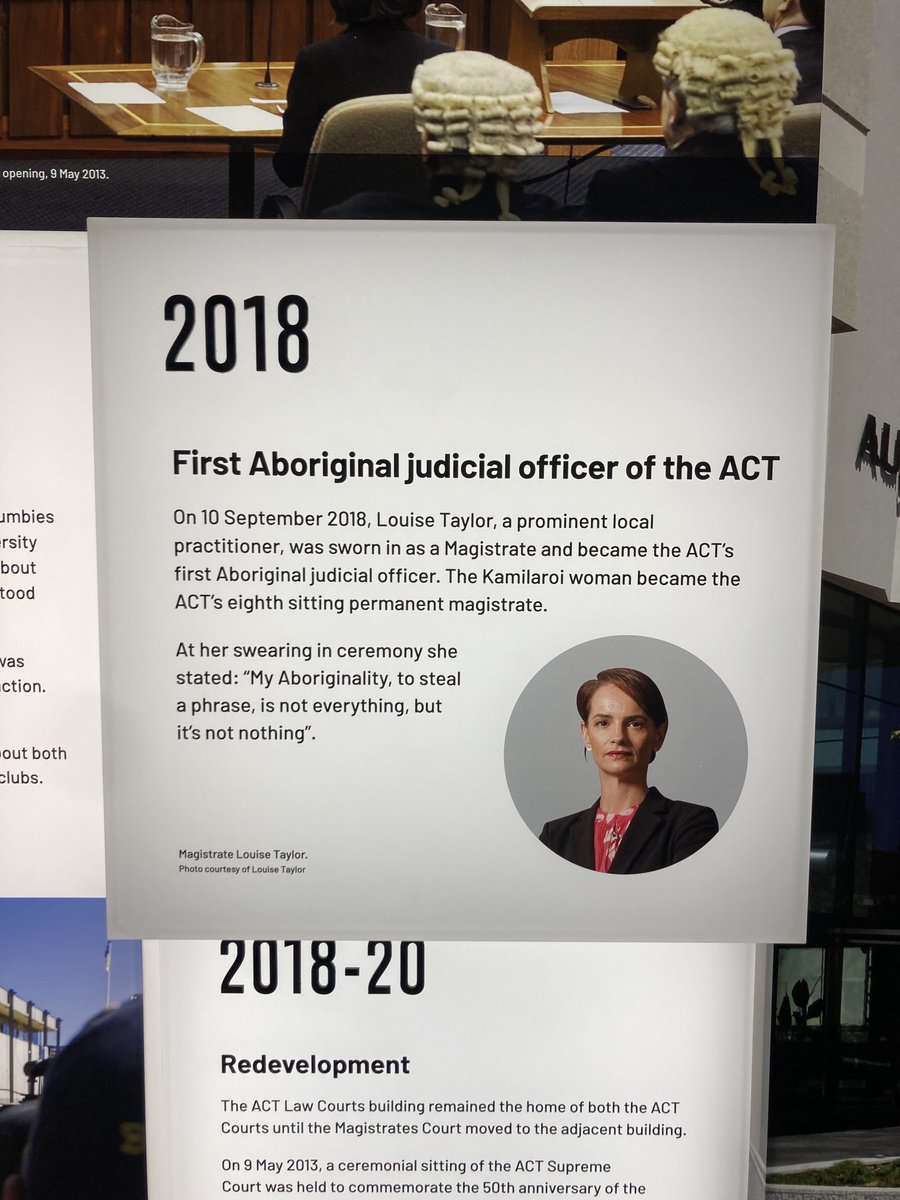 Historic moment for Australia with Louise Taylor welcomed as the first Indigenous woman to a Supreme Court bench. Her story has inspired so many, including countless visitors who pause to read the history display at the ACT Supreme court. That display now needs a 2023 addition!