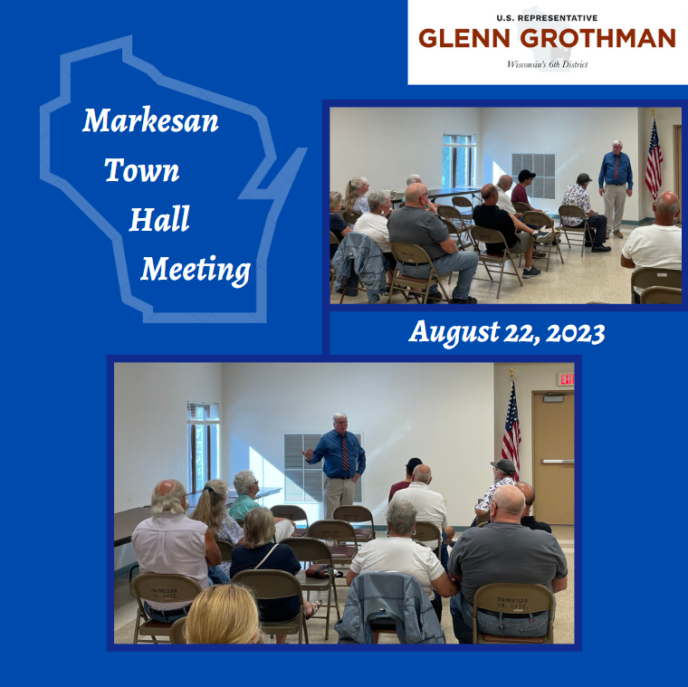 RepGrothman's tweet photo. Thank you to everyone who attended my town hall meetings this week in #Markesan, #Montello, #Utica, and #Campbellsport.
I always appreciate the opportunity to provide an update on my work in Washington, take your questions, and discuss issues impacting #WI06! https://t.co/zm2yP5yhuH