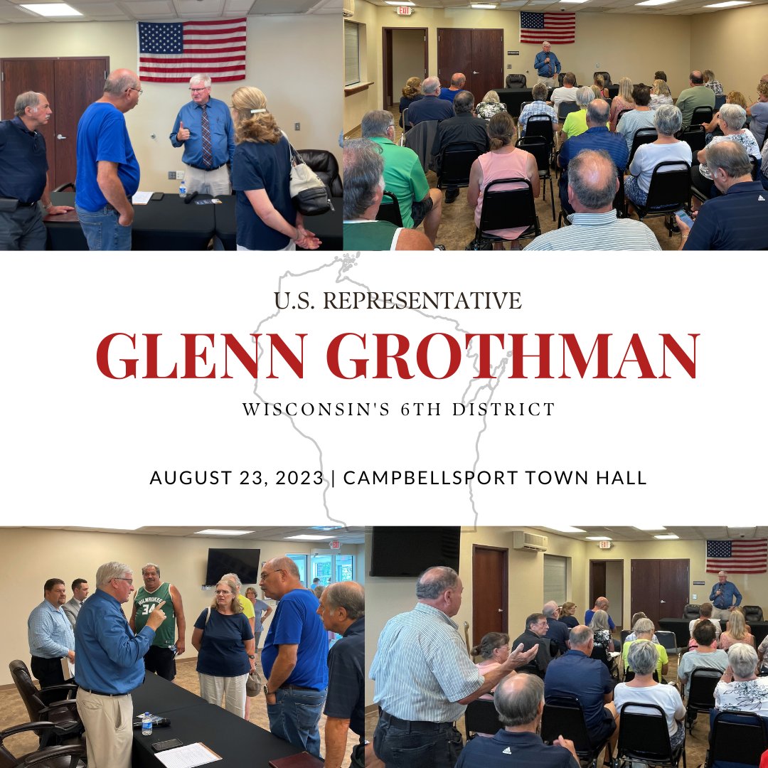 RepGrothman's tweet photo. Thank you to everyone who attended my town hall meetings this week in #Markesan, #Montello, #Utica, and #Campbellsport.
I always appreciate the opportunity to provide an update on my work in Washington, take your questions, and discuss issues impacting #WI06! https://t.co/zm2yP5yhuH