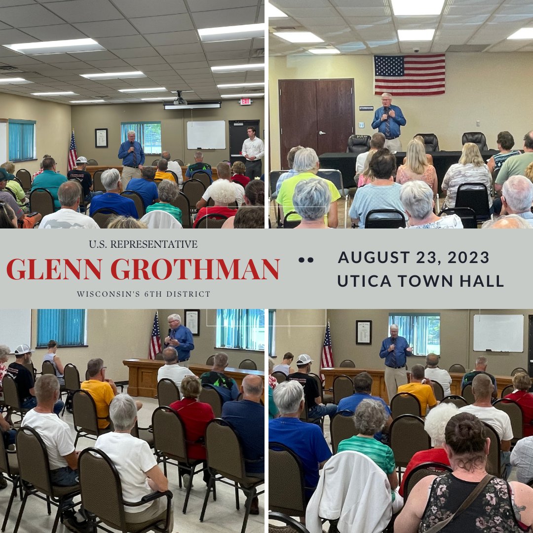 RepGrothman's tweet photo. Thank you to everyone who attended my town hall meetings this week in #Markesan, #Montello, #Utica, and #Campbellsport.
I always appreciate the opportunity to provide an update on my work in Washington, take your questions, and discuss issues impacting #WI06! https://t.co/zm2yP5yhuH
