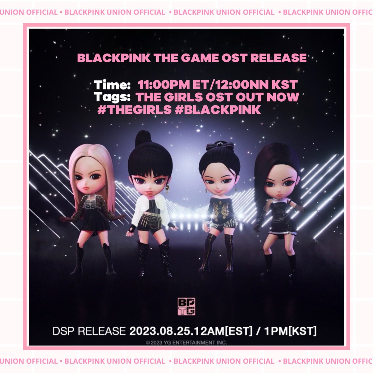 BPFanbaseUnion's tweet photo. 🔊 | @BLACKPINK THE GAME: OST [Trending Party] @BPTG_OFFICIAL 

THE GIRLS OST OUT NOW
#THEGIRLS #BLACKPINK https://t.co/4dxlgL5gn0