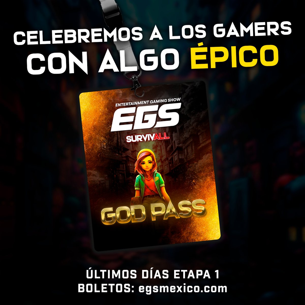 EGS_Mexico's tweet photo. ¡Celebremos el #DíadelGamer en grande con #EGS! 🎮🎉

🏃Corre a nuestro perfil de Facebook, donde encontrarás la dinámica para poder ser el ganador de un #GodPass de EGS. Te vemos allá.

¡Desata tu pasión por los videojuegos como nunca en #EGS! Click aquí👉https://t.co/N72yI99UDa https://t.co/Gs7CKGW4Jt