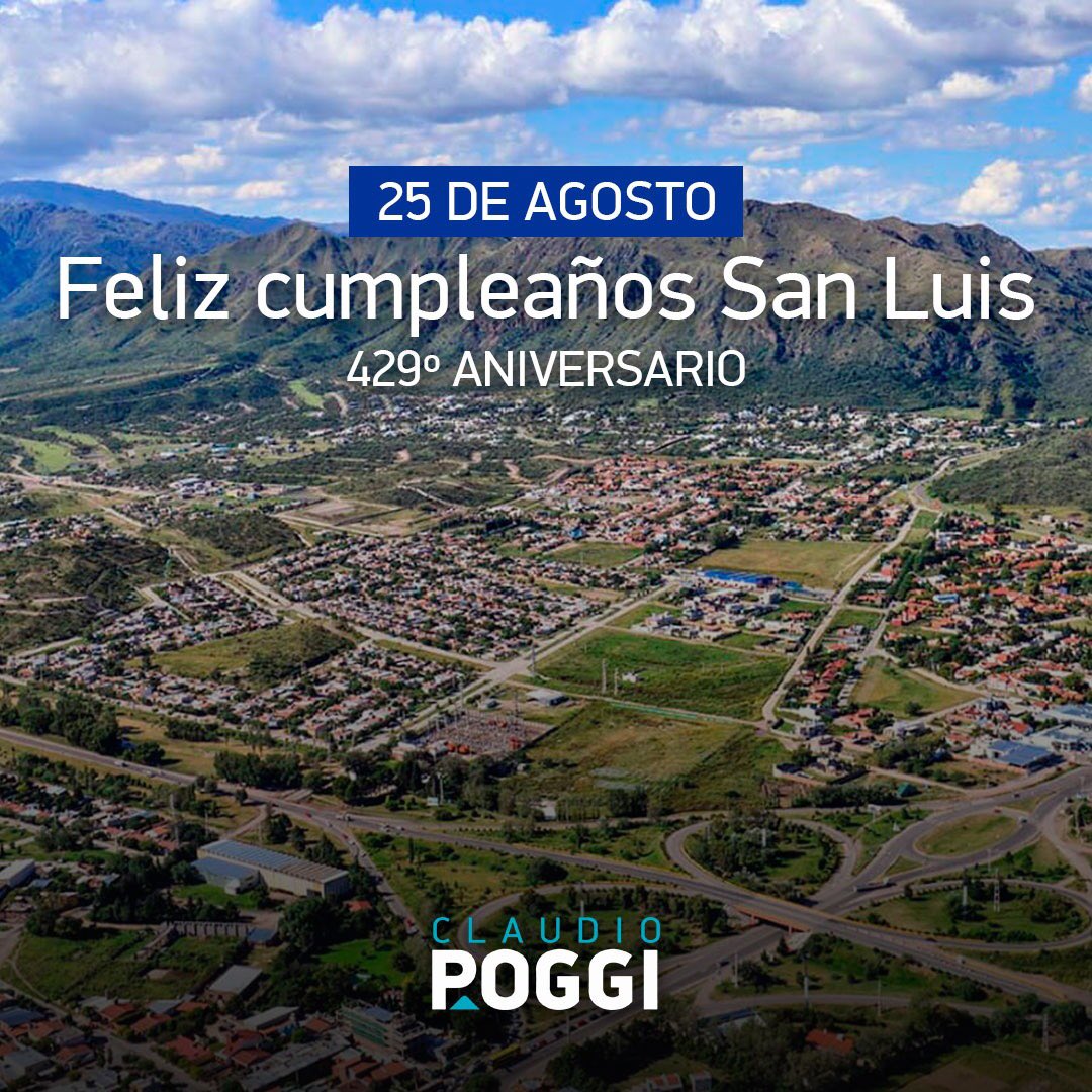 Orgullosos del legado de nuestra historia y esperanzados en el futuro;  vamos a construir juntos, en el San Luis que se viene, nuestro lugar en el mundo. 
Feliz cumpleaños queridos sanluiseños !!