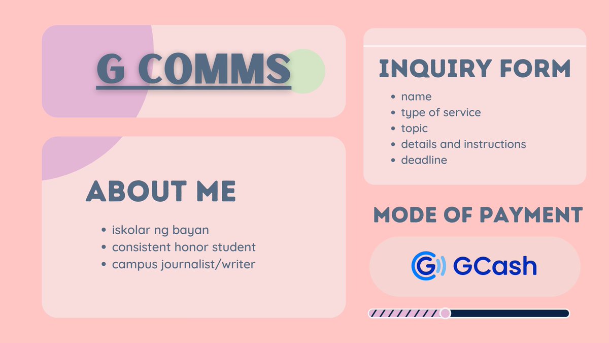 gcomms3's tweet image. Hi #commstwt! I am G, a woman in HUMSS. My forte includes writing academic papers in social sciences and doing qualitative research. I can also do creative and opinion writing in both English and Filipino.

Sample works can be shared once requested. 

Hit me up for inquiries! :)