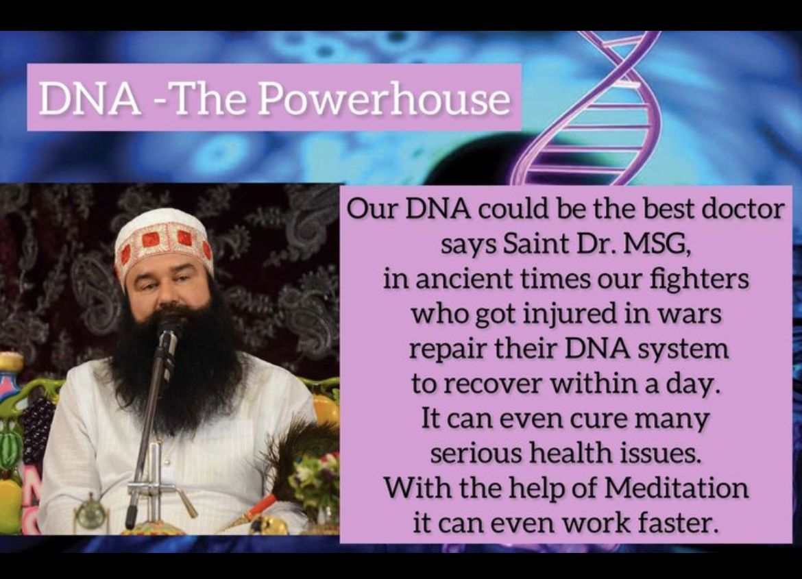 Meenu13860476's tweet photo. negative powers are ruling over the minds of people.The doctors of Dera Sacha Sauda are able to repair stem cell with continuous research.
Revered Saint MSG Ji Insan further added that humans should work for the benefit of society as a whole.#PowerOfDNA https://t.co/wdLIMvH10e