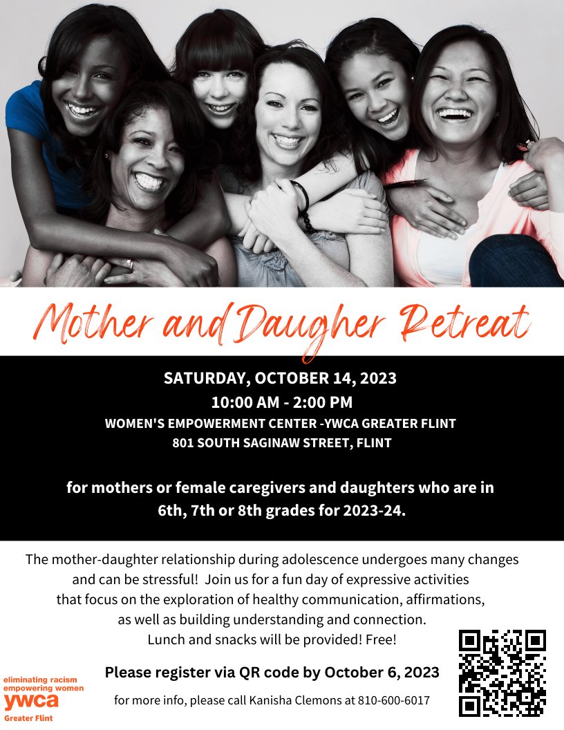 You're invited to our first Mother-Daughter Retreat!
Register by October 6, 2023:  surveymonkey.com/r/PX8ZXR3