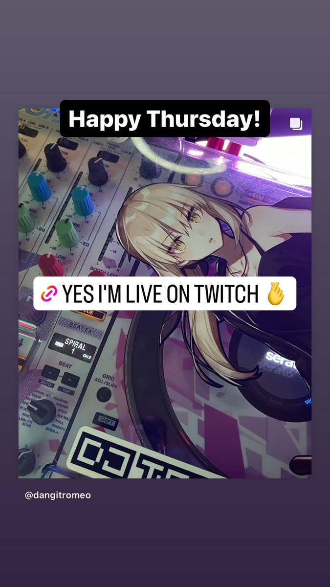 DangitRomeo's tweet photo. Hey there, what am I doing? What am I playing? Find out on https://t.co/8e2QcA77AD ! Let's hang out. #twitchtv #twitchmusic #twitchstreamer #serato #pioneerdj https://t.co/K9p9MeTtT9
