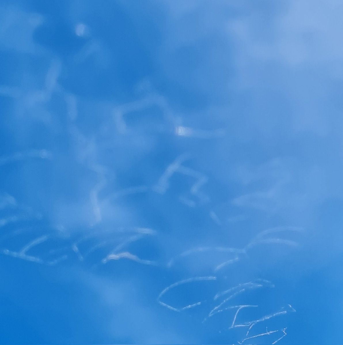 Looking upwards. Blue skies, wispy clouds throgh cobwebs on the clothesline. <a href="/Sam_Alexandra23/">Stephanie Alexandra</a> #upwards #Spring