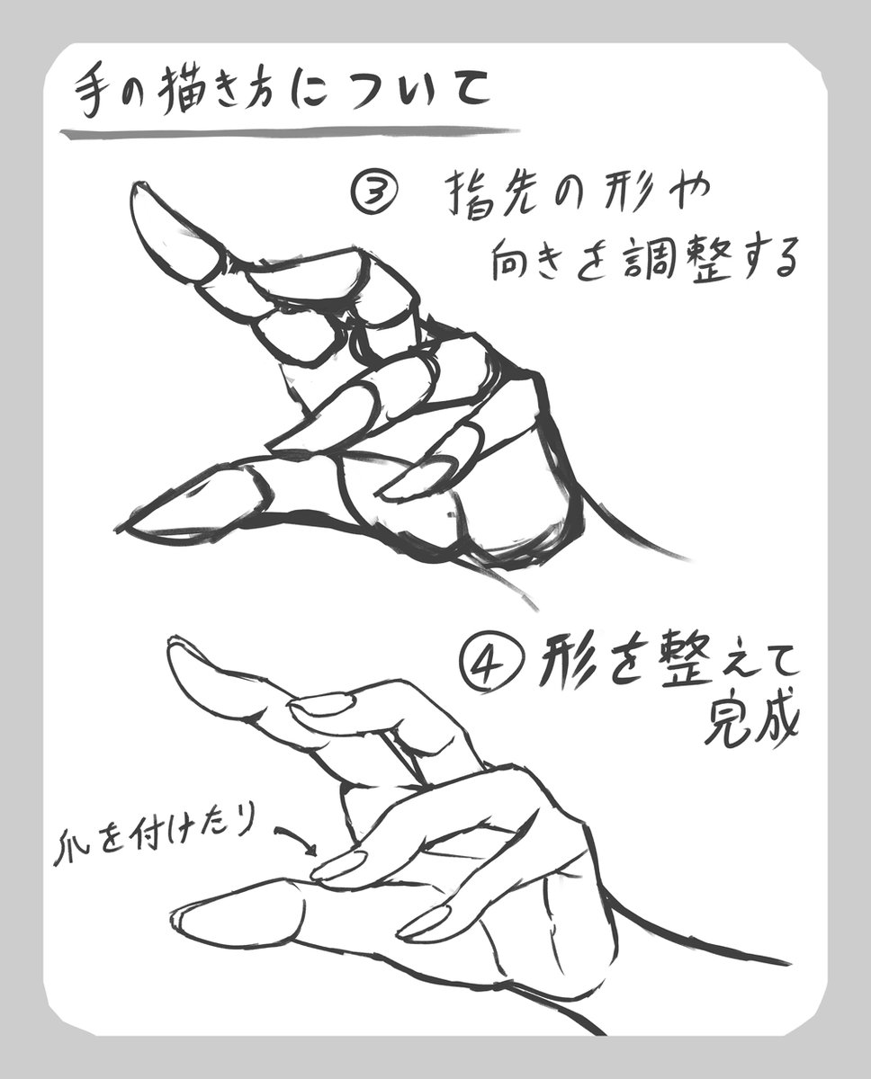 自分なりに手の描き方についてnoteにまとめてみました❗️🖐️(画像は超ザックリ)詳しい解説はリプランのURLからどうぞ❗️⚡️ 