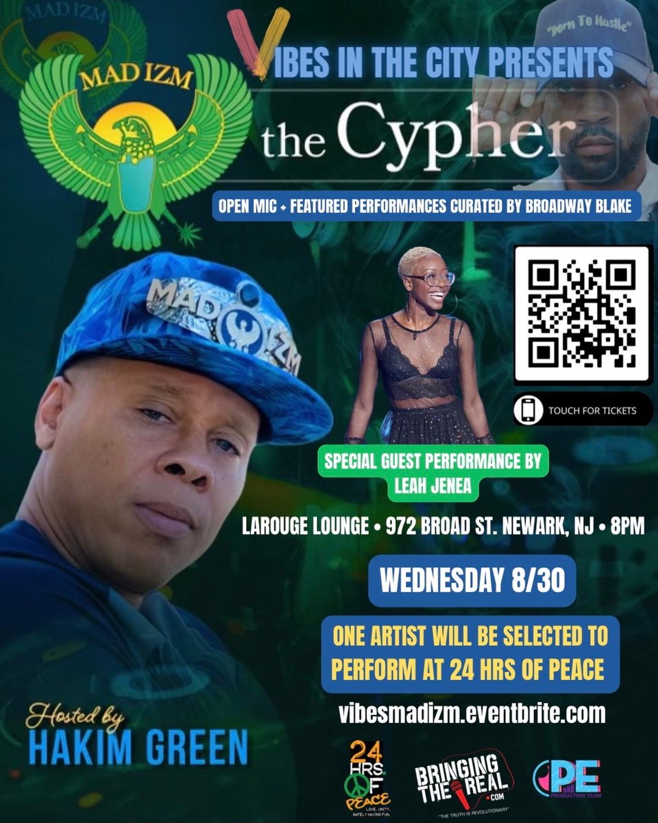 Less than one week away we’ll be back at Larouge Lounge on a Wednesday with a dope night planned. Vibes In The City presents The Mad Izm Cypher Hosted by @HakimGreen. Special performance by <a href="/leahjeneamusic/">LeahJeneaOfficial</a>