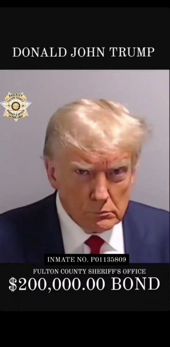 d_inosanto's tweet photo. Here he is, #inmate America! #TrumpMugShot https://t.co/ZwVx8bTfUN