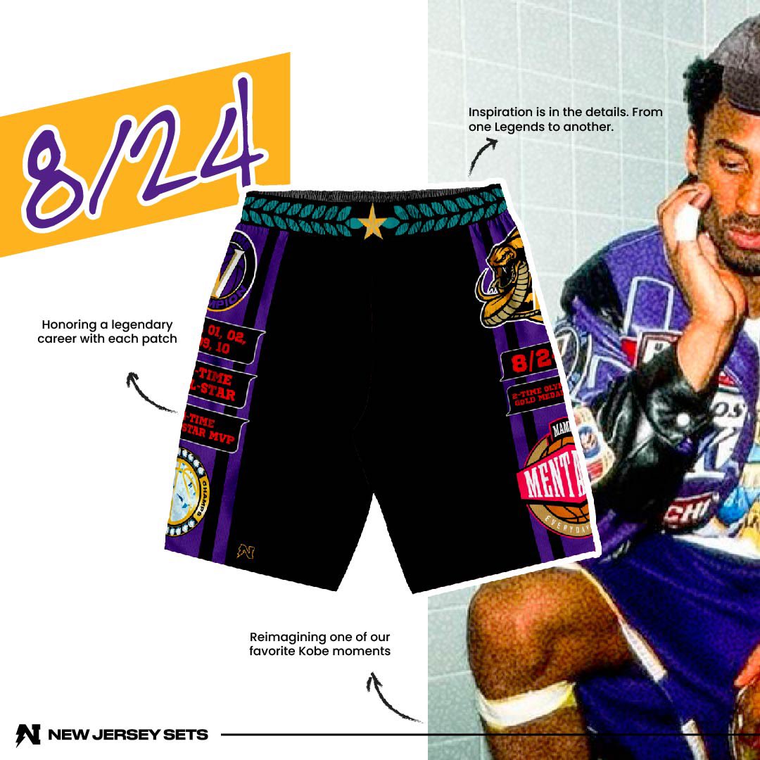 NewJerseySets's tweet photo. "🐍 On this special Mamba Day, Career tribute shorts for 8/24 day. 🏀 🐍 (pre order link in bio)
#MambaDayGiveaway #KobeBryantLegacy #KobeBryant
#MambaMentality
#BlackMamba
#KobeLegacy
#MambaDay
#KobeForever
#Kobe24
#8vs24
#KobeTribute
#KobeFan
#LakersNation https://t.co/ZlAFiw4L3q