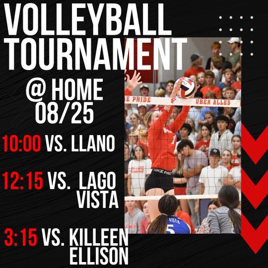 Hill Country Invitational
Friday: Pool Play at FHS
Saturday: Bracket in Kerrville