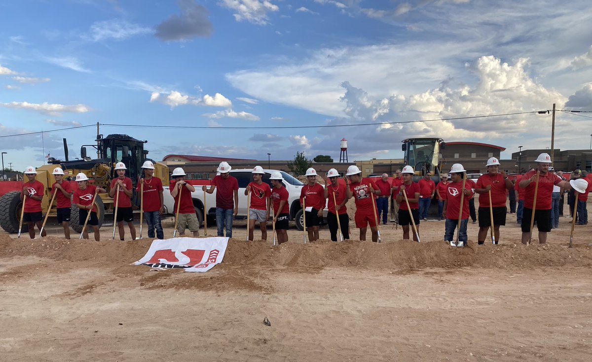 eunice_high's tweet photo. Eunice Schools Administrators along with representatives of the 2022/24 Cardinal Volleyball, and Basketball teams at tonight’s groundbreaking for the new Joe Langston Arena! Let the journey begin! https://t.co/b6FTPbsGYS
