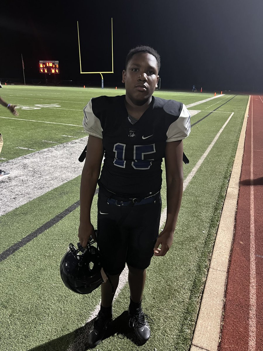 Terrygl42442579's tweet photo. My son stats for the night. In 2 quarters. He had 3 forced fumbles. Didn’t play 2nd half because of the heat. My Sophomore defensive end got to be the lead sacker in the city and state. In 2 games he have 8 sacks and 3 tackles. If you include jamboree he has 10 sacks @johnvarlas https://t.co/c1TSVRlIXy