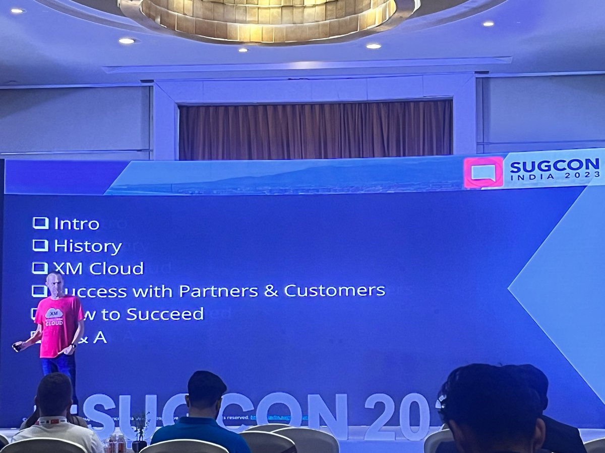 Second day first session started on “Build for XM cloud according to the architect of XM cloud” by Andy Cohen 
#sugcon #SUGCONIndia