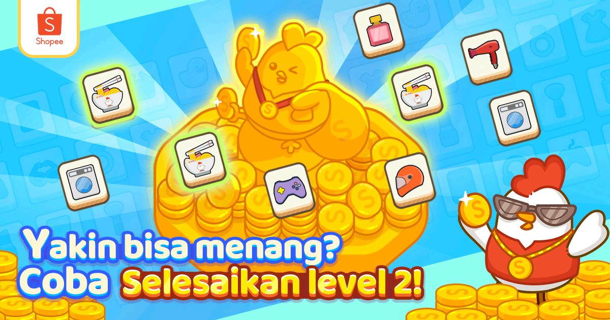 Yakin bisa menang? Yuk coba selesaikan Lv. 2 &amp; dapatkan hadiah koinnya tanpa diundi! #ShopeeCocoki  shp.ee/hg35hgqc5uh