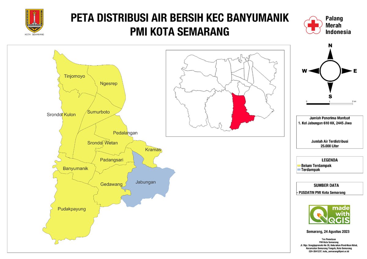 Peta Distribusi Air Bersih PMI Kota Semarang