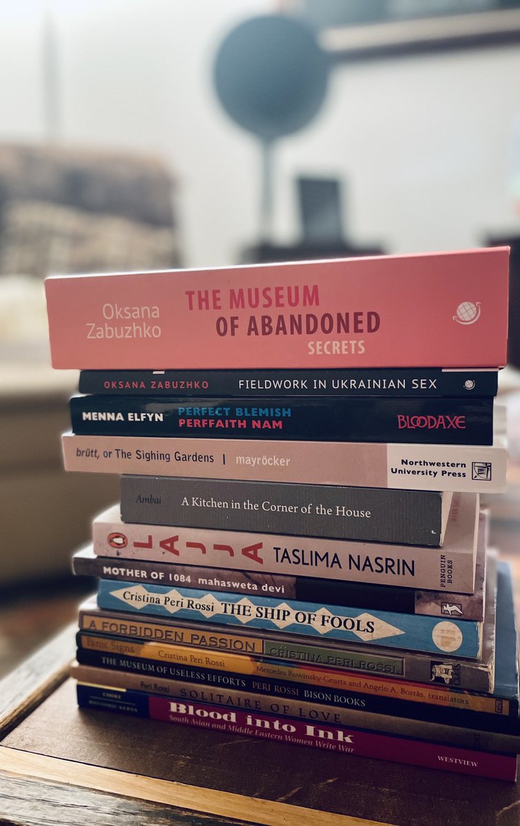 #WITMonth is blooming so nicely. Currently reading The Museum of Abandoned Secrets. Fieldwork is so incendiary I reread it almost perpetually. So much to consider and think about. So thankful for literary communities for the discovery of Menna Elfyn, her poems are just phenomenal