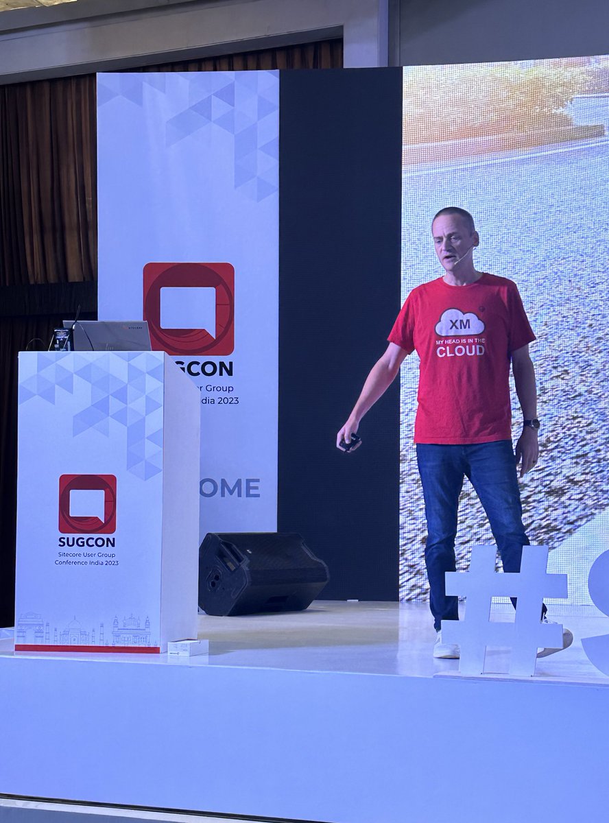 🎤Andy taking the stage today for day 2 of SUGCON India 2023 covering all things XM Cloud! ☁️ Learn about best practices and design principles for a great experience in your composable future. #SitecoreCommunity #Sitecore #SUGCONIndia