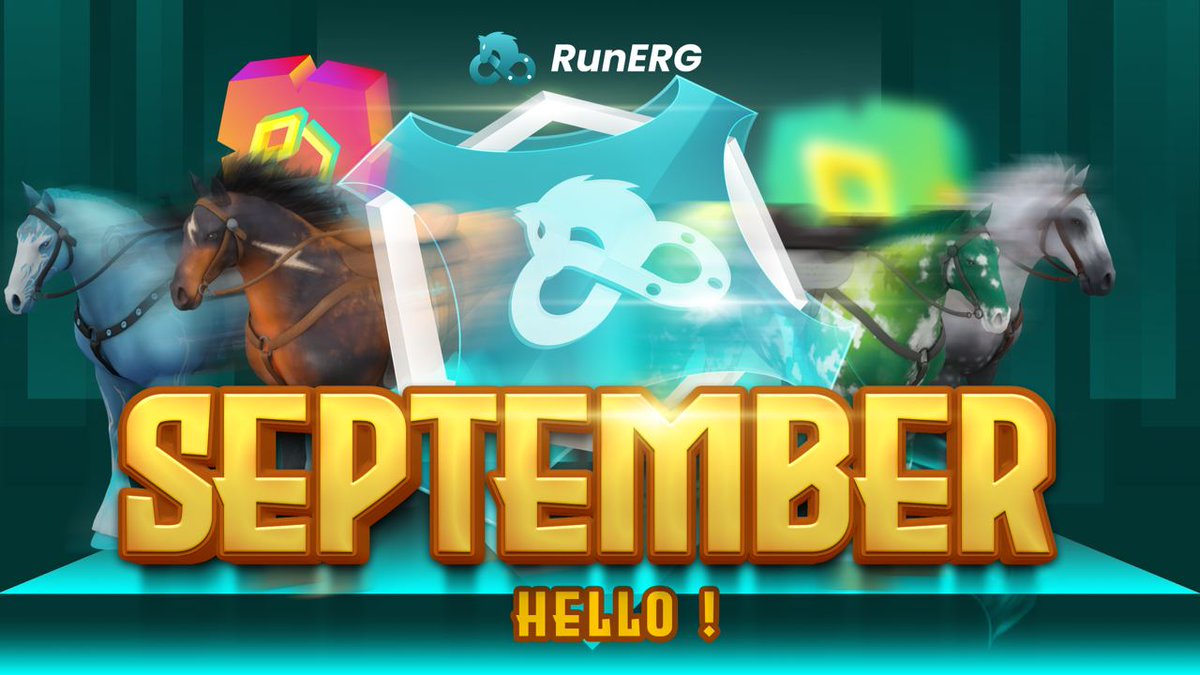 RunERG_com's tweet photo. 🍂Hello #September
🌟Let RunERG be your partner on this journey. 

- With your trusty horse by your side, let's stride into a month of greatness and achievements. 
Exciting things await! 

#RunERGAdventures #P2E #Airdrop #gameFi #GameNFT #game $BTC #Binance https://t.co/YgL4vLbvaq