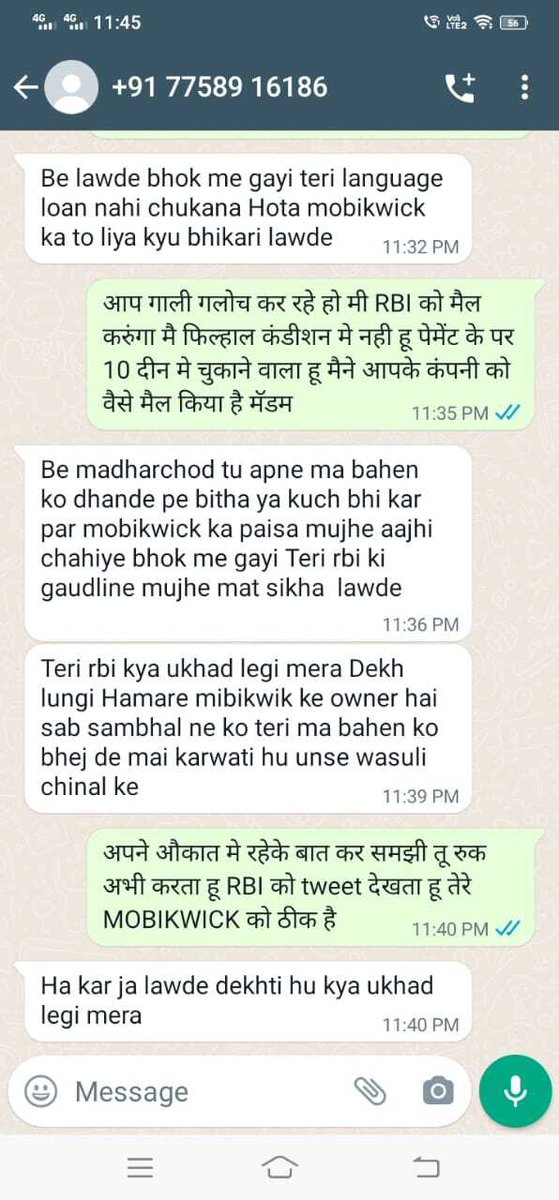 MOBIKWICK आपने अभितक इस एजन्ट के बत्तमिजी का जवाब नही दिया अगर नही दोगे जवाब तो पेमेंट भी भूल जाओ तुम्हारा
<a href="/MobiKwikSWAT/">MobiKwik Support</a> <a href="/MobiKwik/">MobiKwik</a> <a href="/RBI/">ReserveBankOfIndia</a> <a href="/nsitharaman/">Nirmala Sitharaman</a> <a href="/corruptrecovery/">(FACDR) LegalSpok Of Customer's Rights 🪙</a> @sk_in_debt_trap <a href="/AryanGeorge18/">Aryan George</a> <a href="/kreditbee/">KreditBee India</a> <a href="/Kissht_EMI/">Kissht</a> <a href="/f5OL4IqGPJAqYFN/">बैंकसॅ 'गद्दार' है 'देशद्रोही' है</a> <a href="/714290/">Kunal Kumar</a> <a href="/dennydedhadelhi/">Dinesh Gujjar</a> <a href="/AshishT57431570/">Ashu</a>