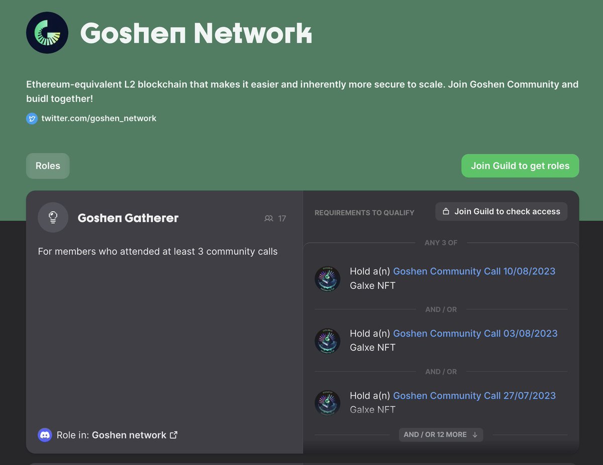🏰 Are you ready to join the ranks of the Goshen Guild?🛡️

Complete tasks and be accepted as a:

1⃣ Goshen Fam 👪
2⃣ Goshen Gatherer 🧑‍🌾

Unite with our community of guild members for future rewards!

guild.xyz/goshen-network
