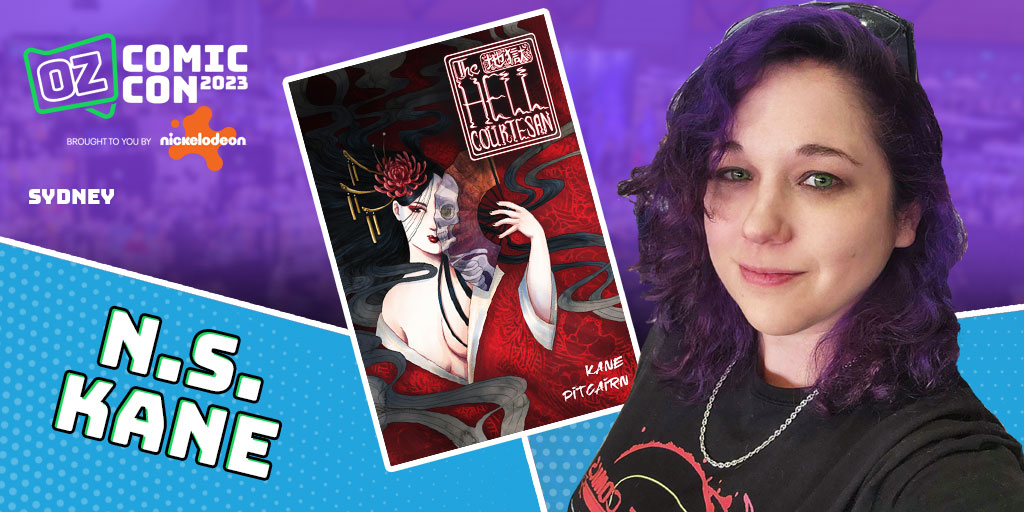 She Kane, she saw, she conquered; it’s N.S. Kane!
<a href="/NSkanecomics/">N.S.Kane</a> is an indie comic writer &amp; letterer. After writing novella style works, she discovered comics scripts. Her works now include the Fox &amp; Hound series, The Hell Courtesan, &amp; Queen Bee.
ozcomiccon.com/n-s-kane/