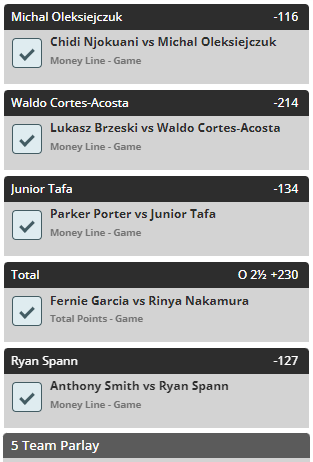 MMA_RAX's tweet image. #UFCSingapore 5 Options for 5-Leg Parlays!

+49½u at #UFC292!
+273u since #UFCJacksonville in JUNE!
+292u since #UFCCharlotte in MAY!

FOLLOW @MMA_RAX FOR ALWAYS #FREEPICKS!

4-Leg Base:
— Michal Oleksiejczuk ML
— Waldo Cortes-Acosta ML
— Junior Tafa ML
— Ryan Spann ML

ADD 1:
—