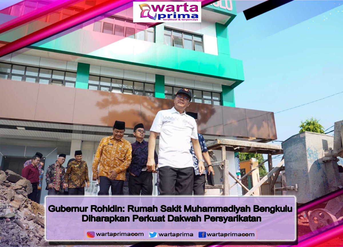 WartaPrima's tweet photo. Gubernur Rohidin: Rumah Sakit Muhammadiyah Bengkulu Diharapkan Perkuat Dakwah Persyarikatan
https://t.co/e8lL6Ipkmu
#wartaprima
#indonesia
#bengkulu
#mediasiber
#mediaonline
#rumahsakitmuhammadiyah
#gubernurbengkulu https://t.co/42g3GPlYQk