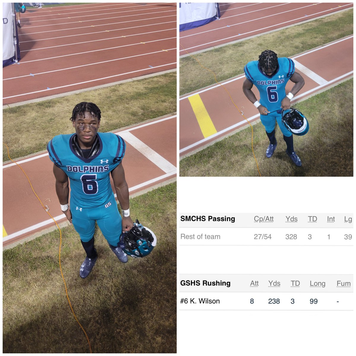 Kolin wilson with a great game to help Gulf shores with a 41 to 20 win over St. Micheals! Wilson had 238 yards on 8 carries and 3 td's