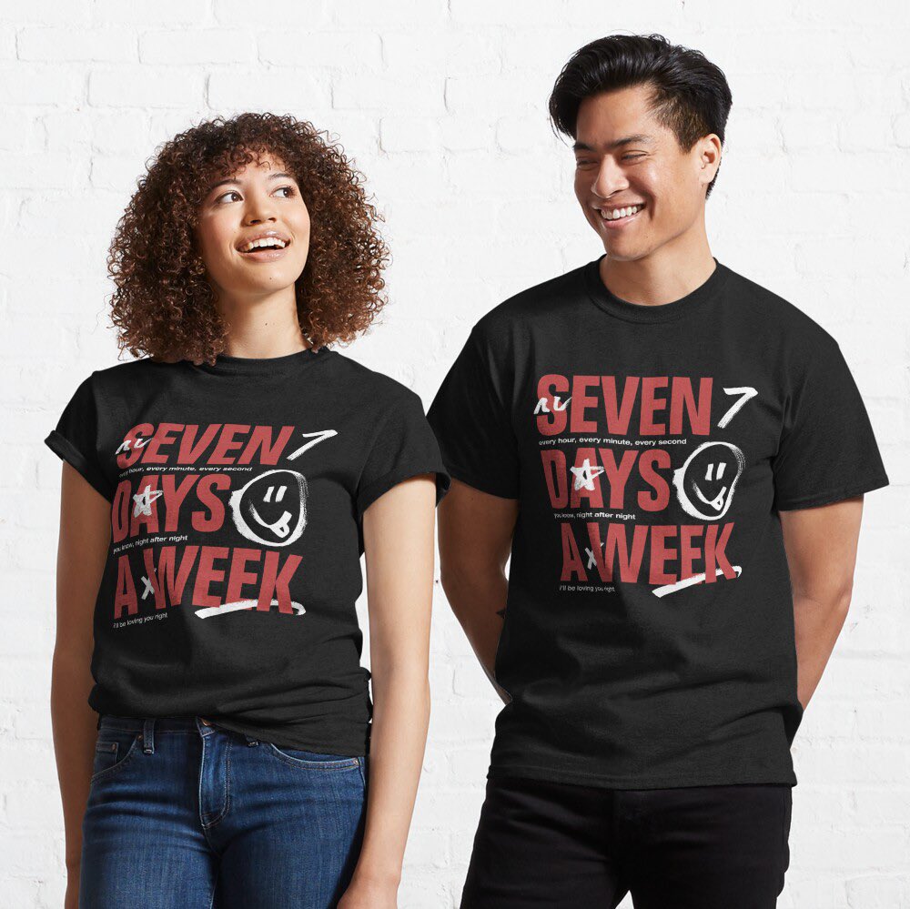 YoshFridays's tweet photo. This month’s bestseller: BTS Jungkook Seven Days A Week 😋

Head over to our shop and get yours today, only on YoshFridays. 

Shop: https://t.co/ZZNk9U8Vj9

Listen to Seven (ft. Latto) (Alesso Remix) on Spotify: https://t.co/d7bAX9sSkp

#Seven_Jungkook #Seven #Jungkook https://t.co/Oiil7DvBO7