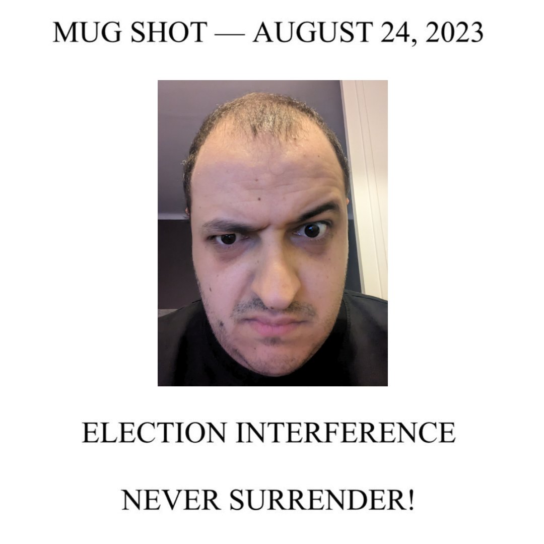 warriorteam71's tweet photo. In Donald Trump mode😂📸 #TrumpMugShot  #TrumpFace https://t.co/sV75VPzs7C
