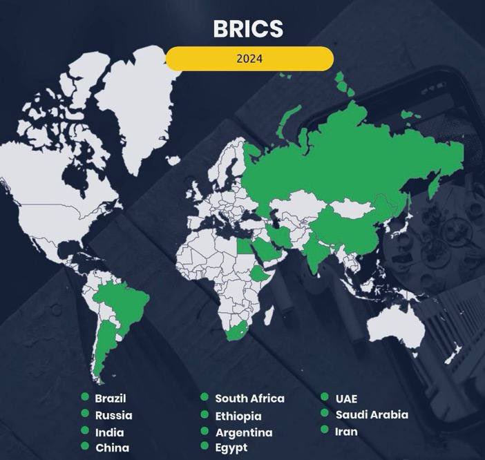 - THE NEW MAP OF BRICS - That’s nearly 70% of global oil production and they’re all moving away from the USD - because if they don’t, they can someday be sanctioned, just like Russia. See? Talk about shooting yourself in the foot. You know, back in the days, the global…