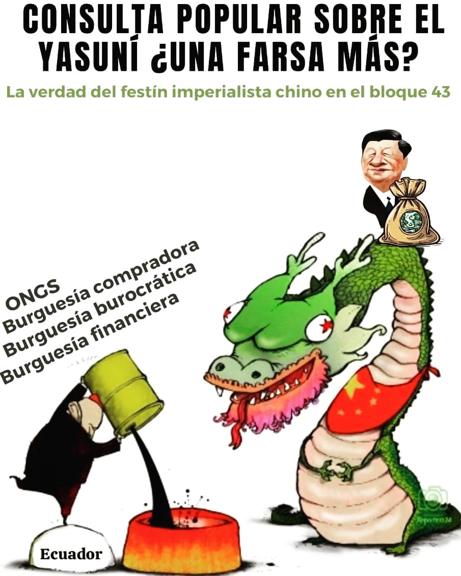 NaturaInsurrect's tweet photo. Ecuador tiene deuda con China que supera los 47.855 $ (45% PIB) El Estado permuta deuda con recursos naturales, por esto aunque gane el "SI" en la consulta, el monopolio Chuanqing Drilling Engineering seguirá explotando el Yasuní indefinidamente

¡Rechaza la farsa electoral! 🗳️🔥 https://t.co/XKK9Tuqkdv