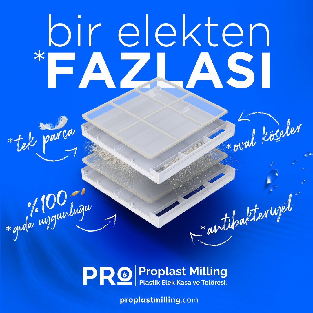 MillingProplast's tweet photo. BİR ELEKTEN FAZLASI
•Tek parça en dayanıklı ürün
•Antibakteriyel
•Oval köşeleriyle yıllara meydan okuyan, daha hafif ve dayanıklı
https://t.co/ImHK3SrFGw
.
BEYOND A SIEVE
•One piece most durable product
•Antibacterial
•Durable oval corners
https://t.co/ImHK3SrFGw
#proplast https://t.co/LVKl145sgh